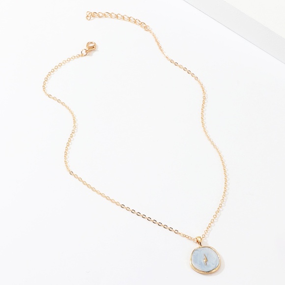 Enamel Oil Drop Gold Pendant Symbol Necklace - Picture 8 of 9